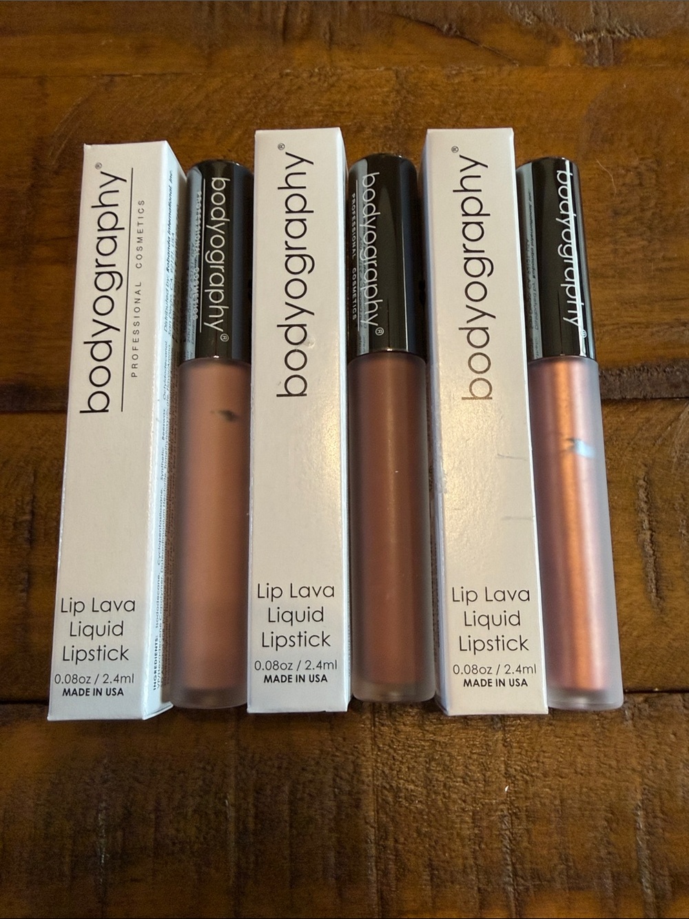 3 Bodyography Lip Lava Liquid Lipstick - Nude/Bronze Shades